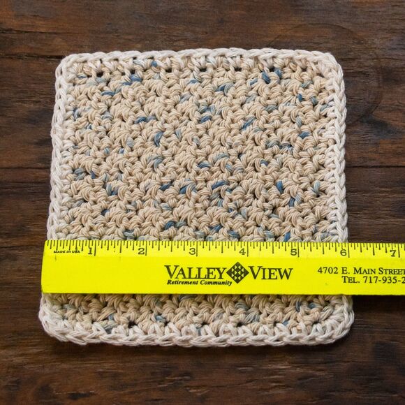 Set of 2 Unique Gift Handmade Crochet Soft Cotton Baby Bath WASH CLOTHS Boy Blue - Picture 5 of 5